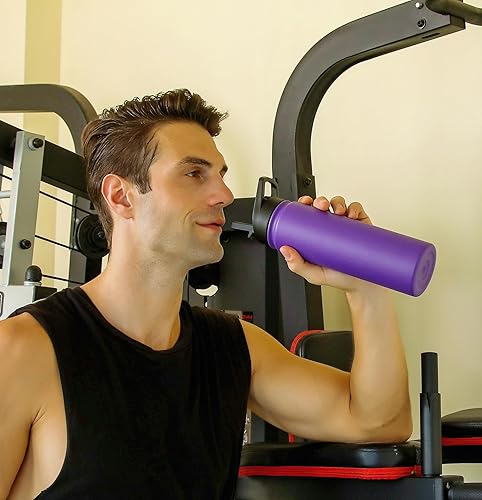 Miniatura 8 de mininoo Botella de agua aislada de 24 onzas con tapa con pajilla, de acero inoxidable, al vacío de doble pared, a prueba de fugas, sin BPA, mantiene