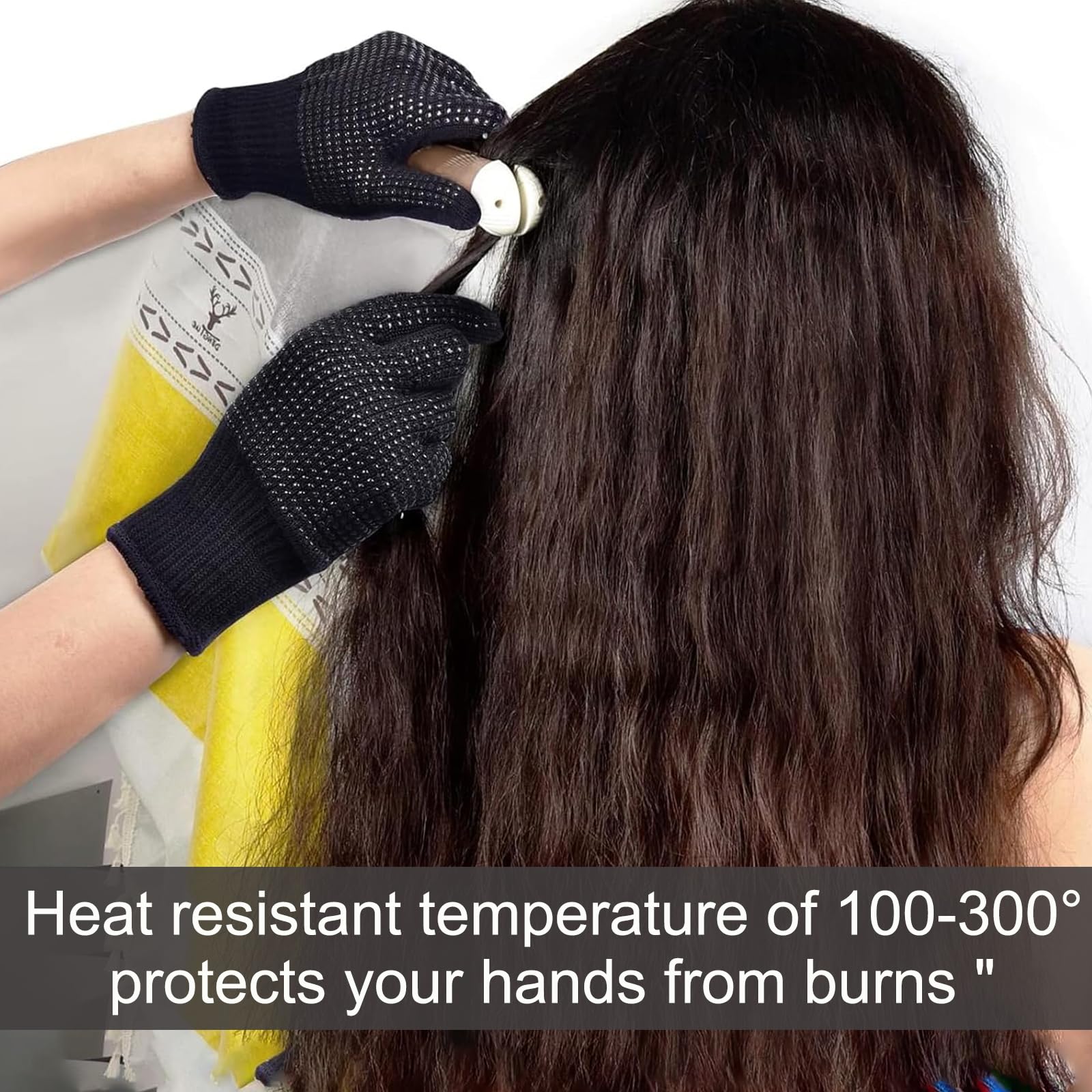 2 Gant Anti Chaleur,Gants professionnels résistants à la chaleur,Gants Résistants à la Chaleur,pour fer à friser pour coiffer les cheveux, pour lisseur boucleur,coiffure,fer à lisser et fer