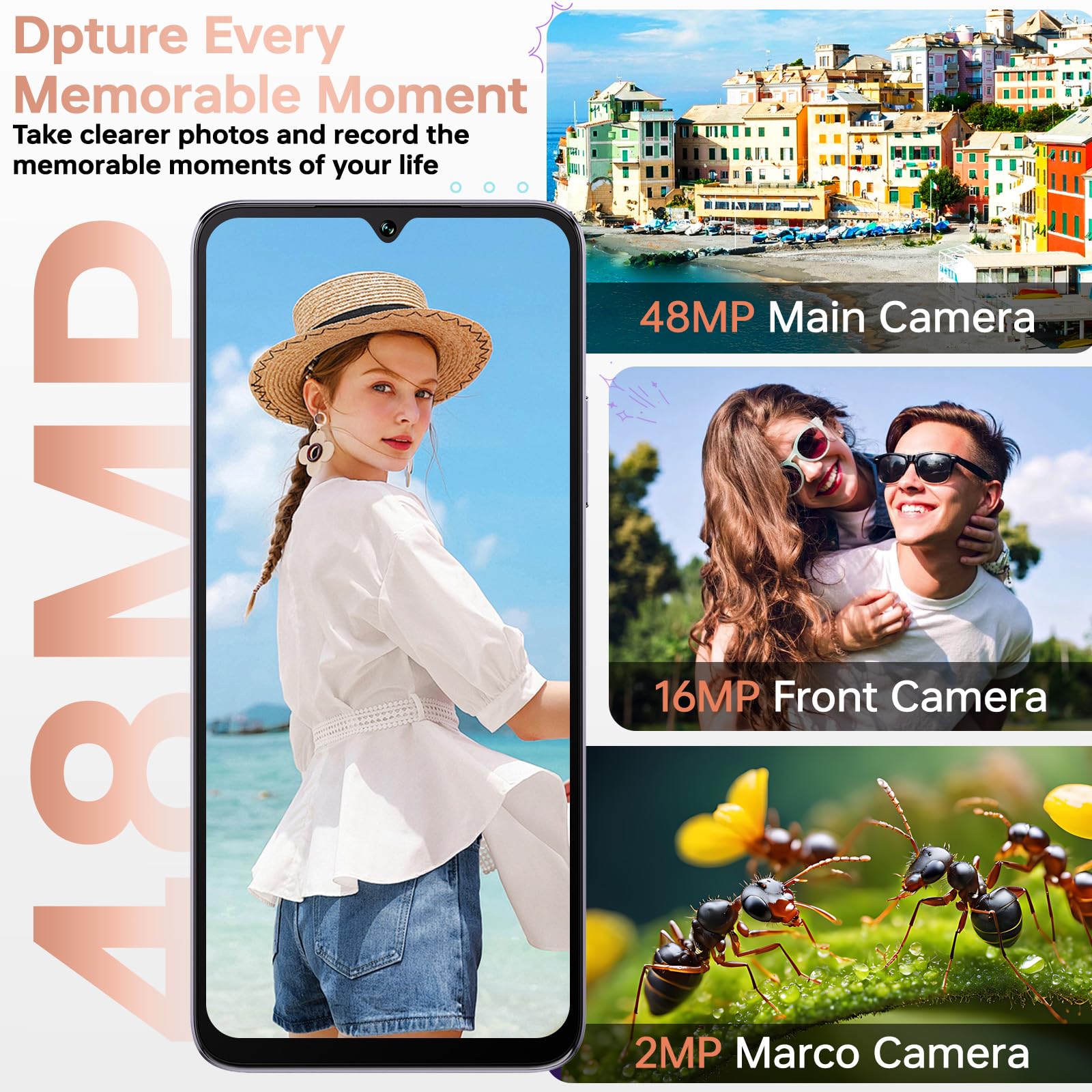 CUBOT A40 Smartphone Android 15, 6.88" 120Hz Telefono Cellulare, 12GB+256GB/1TB Cellulari e Smartphone, 48MP+16MP Telefoni, 5100mAh Batteria, 4G Dual SIM/NFC/Face ID/OTG/GPS/Doppio Altoparlante
