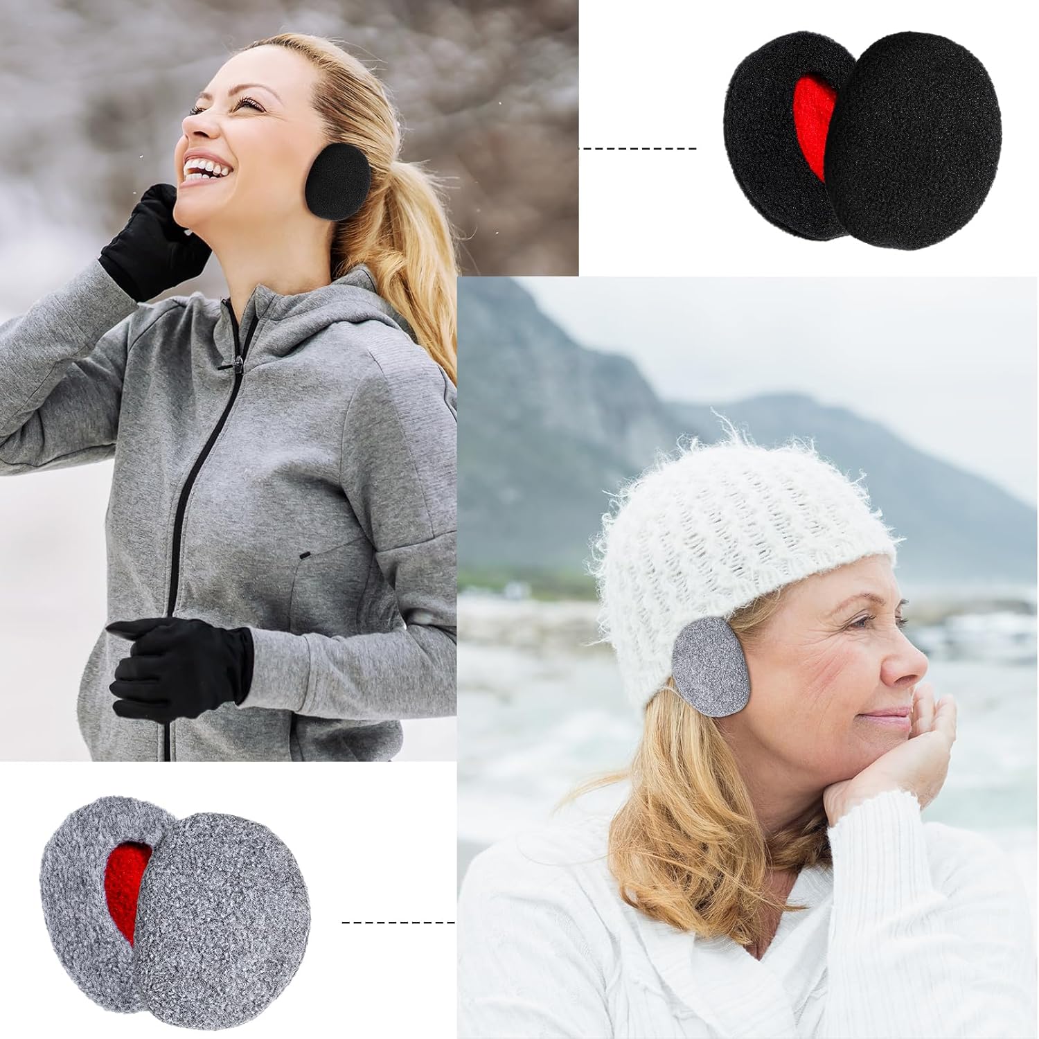 Grevosea 2 Pairs Ear Muffs for Winter, Bandless Unisex Earmuffs Windproof Ear Warmers for Cold Weather Outdoor Activities - Image 5