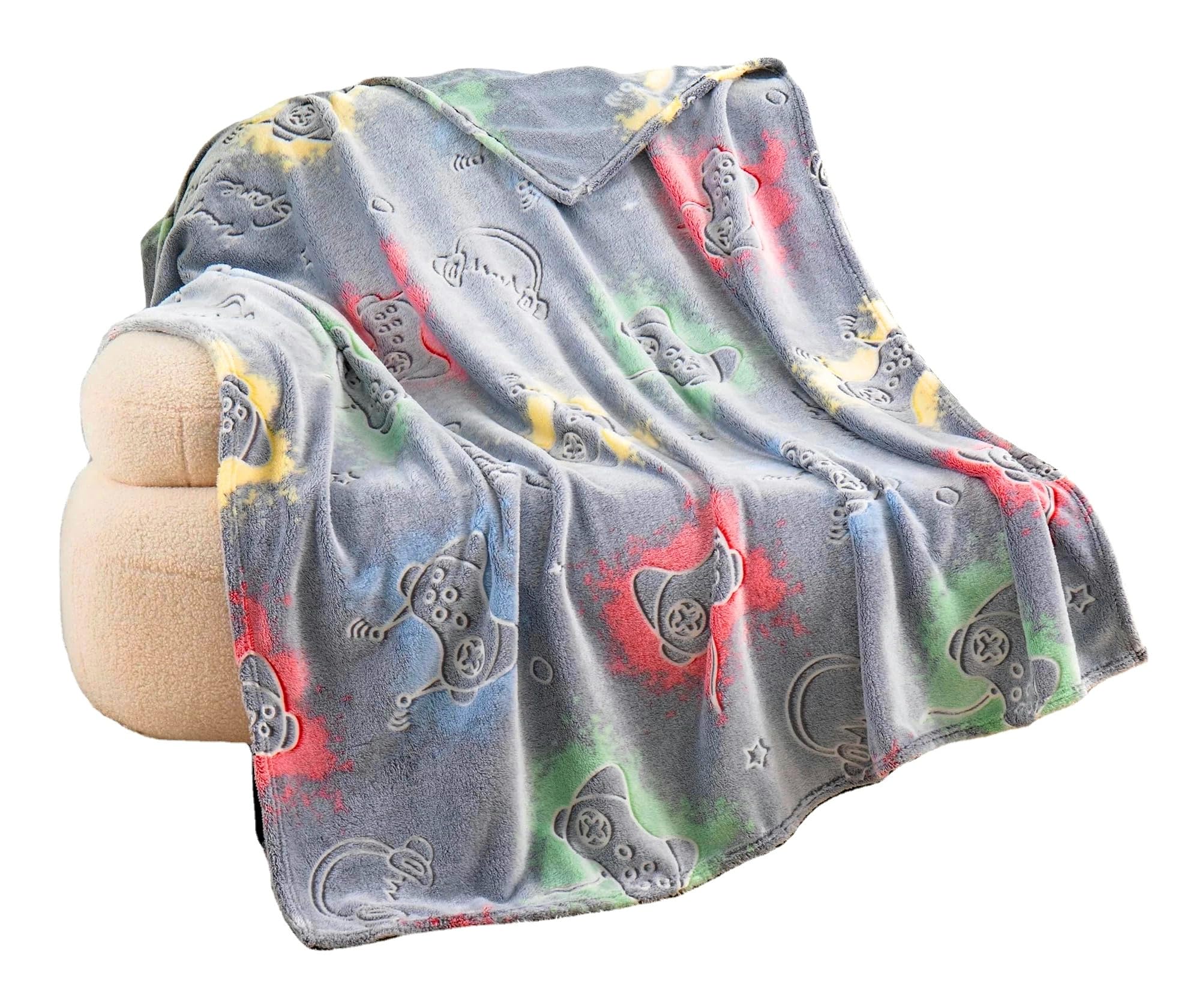 Glow in The Dark Faux Fur Blanket for Kids, Teens and Adults | Radium Soft Fleece Throw | Magical Glowing AC Comforter for All Seasons | TC - 250 (78 x 90 Inches)