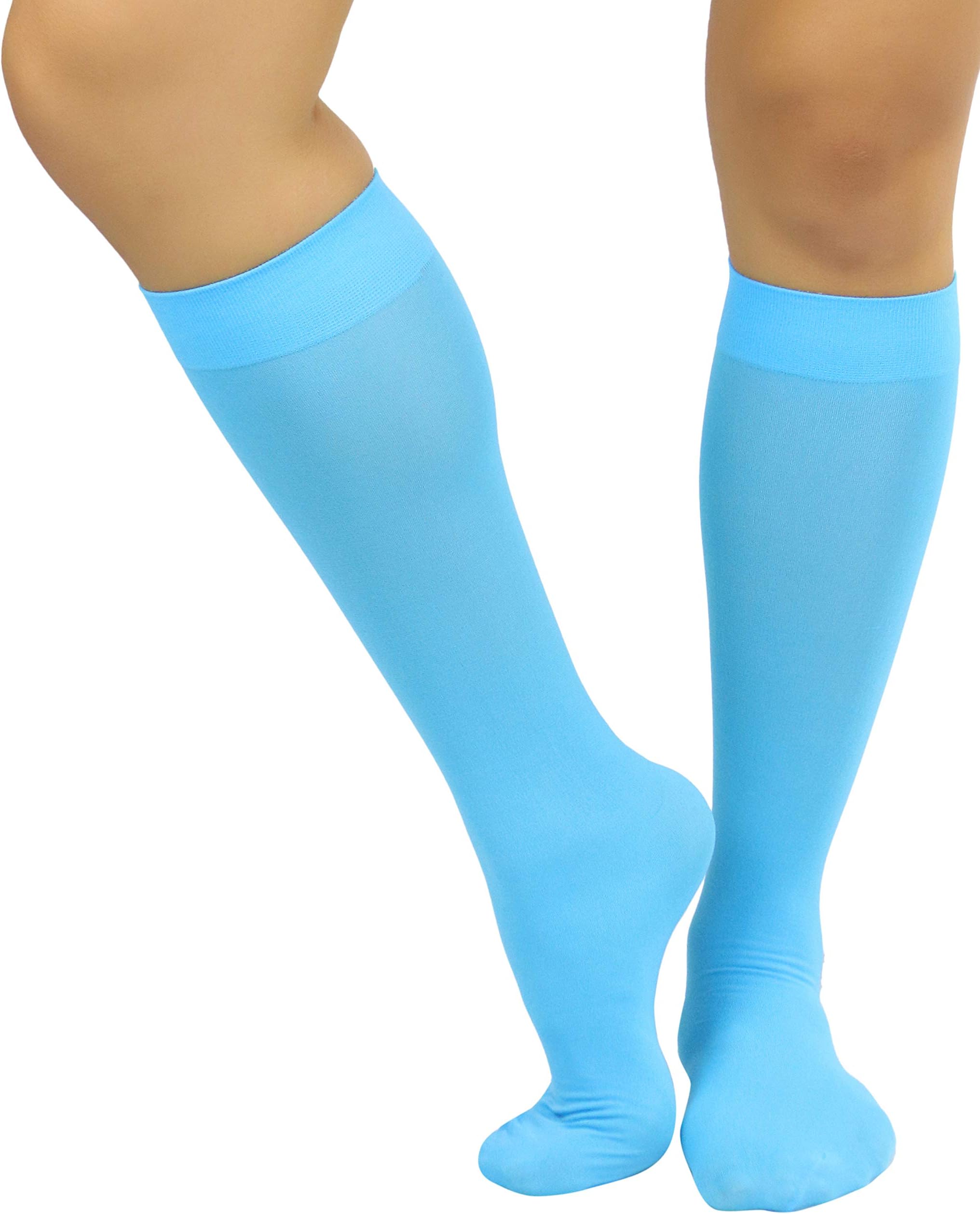 ToBeInStyleWomen's Sexy Opaque Warm Knee High Long Socks Hosiery - TURQUOISE - One Size