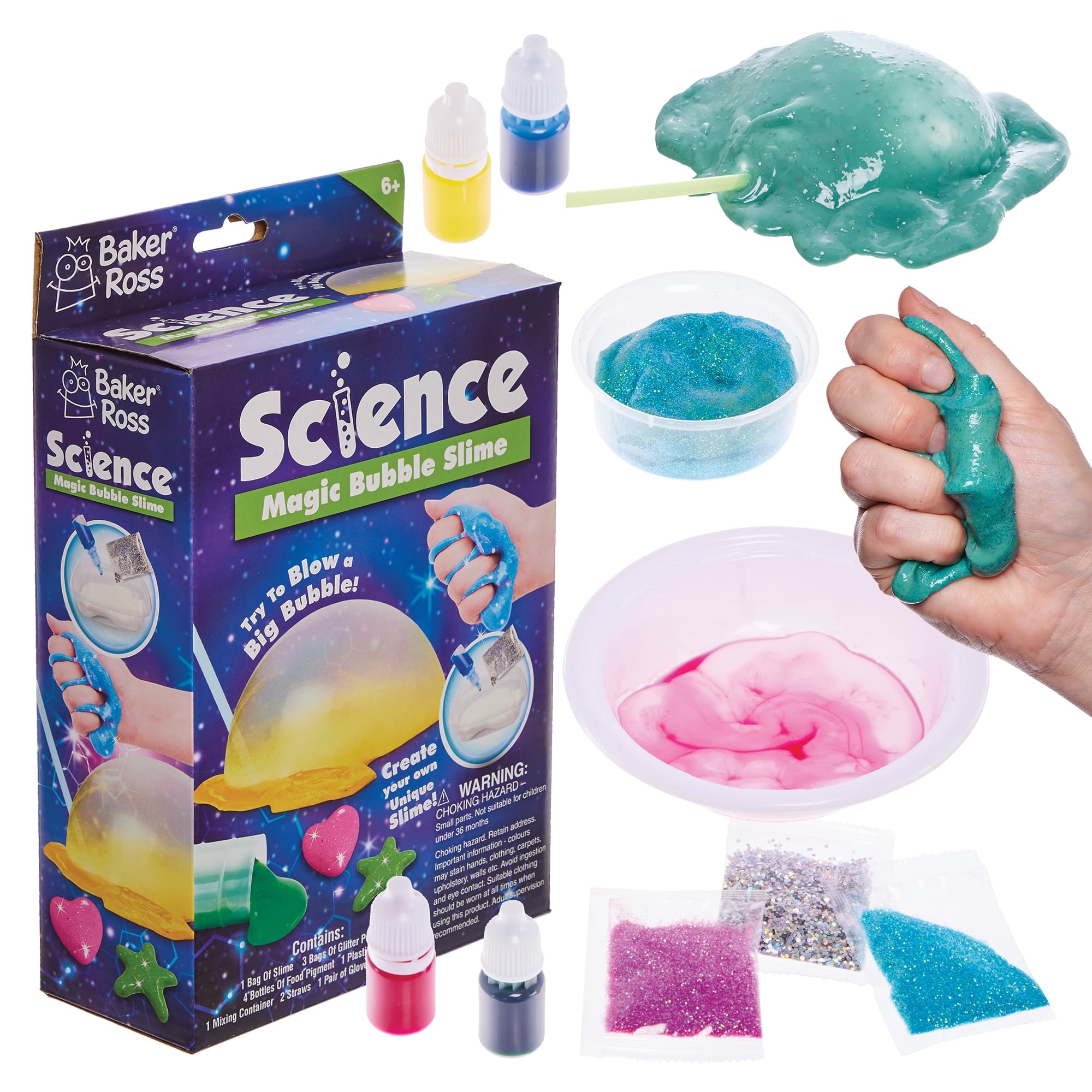 Baker Ross FN519 Magic Bubble Slime Kit - 1 Kit, STEM, Science, Maths and Learning Aids for Kids and Schools