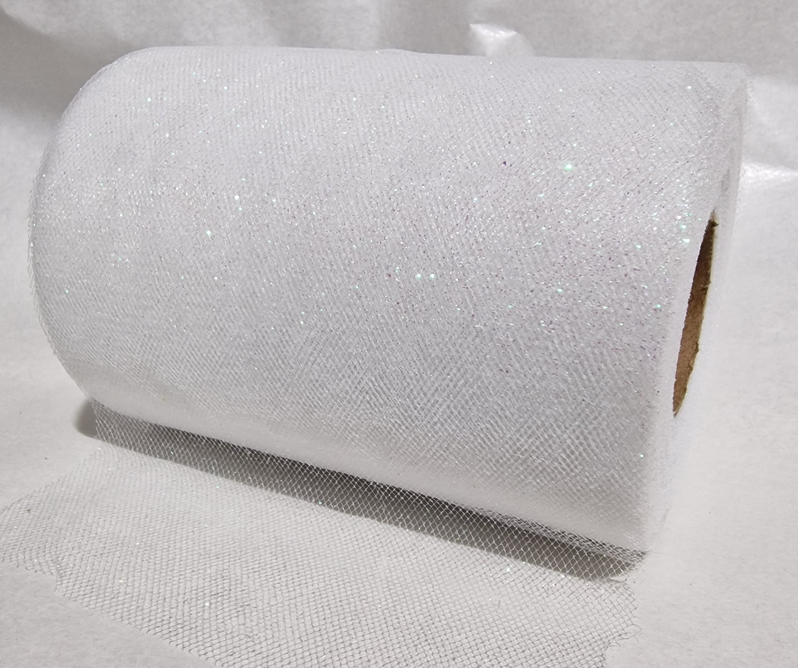 Rotolo Di Tulle Glitterato Con Paillettes - 15cm X 25 Yards | Per Decorazioni E Artigianato