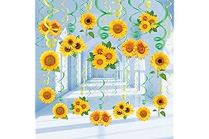 Enchanting 30PCS Sunflower Decorations Hanging Swirls for Summer Party Decor