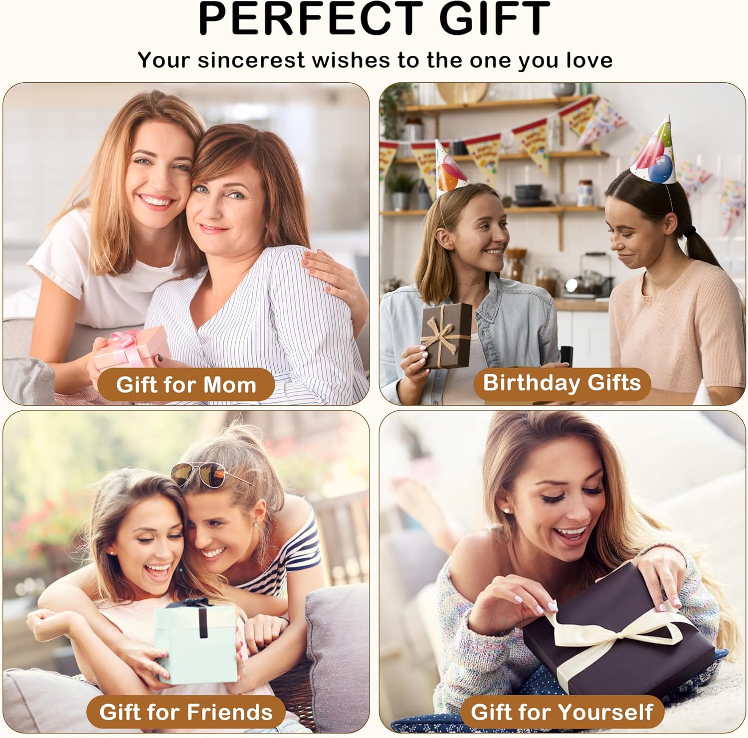 Gold Birthstone Necklace for Women Dainty Heart Necklace 14k Gold Crystal Necklaces Christmas Stocking Stuffers Anniversary Birthday Gifts Womens Jewelry - Image 5