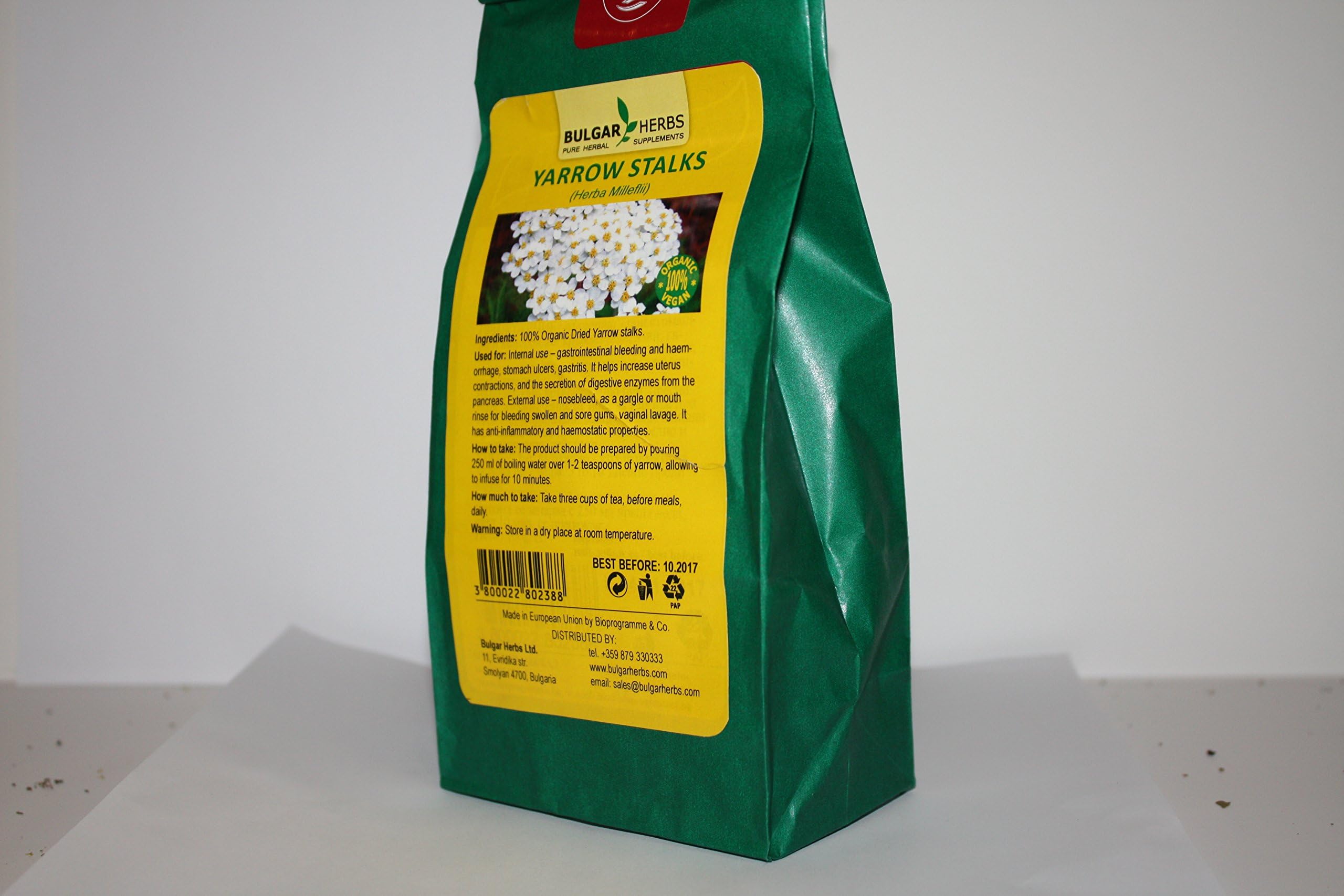 Organic Dried Yarrow Stalks (Herba Milleflii) 3.5 Oz.