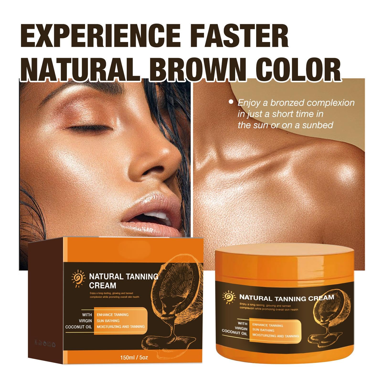 Natural Tanning Cream with Virgin Coconut Oil for Sunbathing and Beaches - Image 2