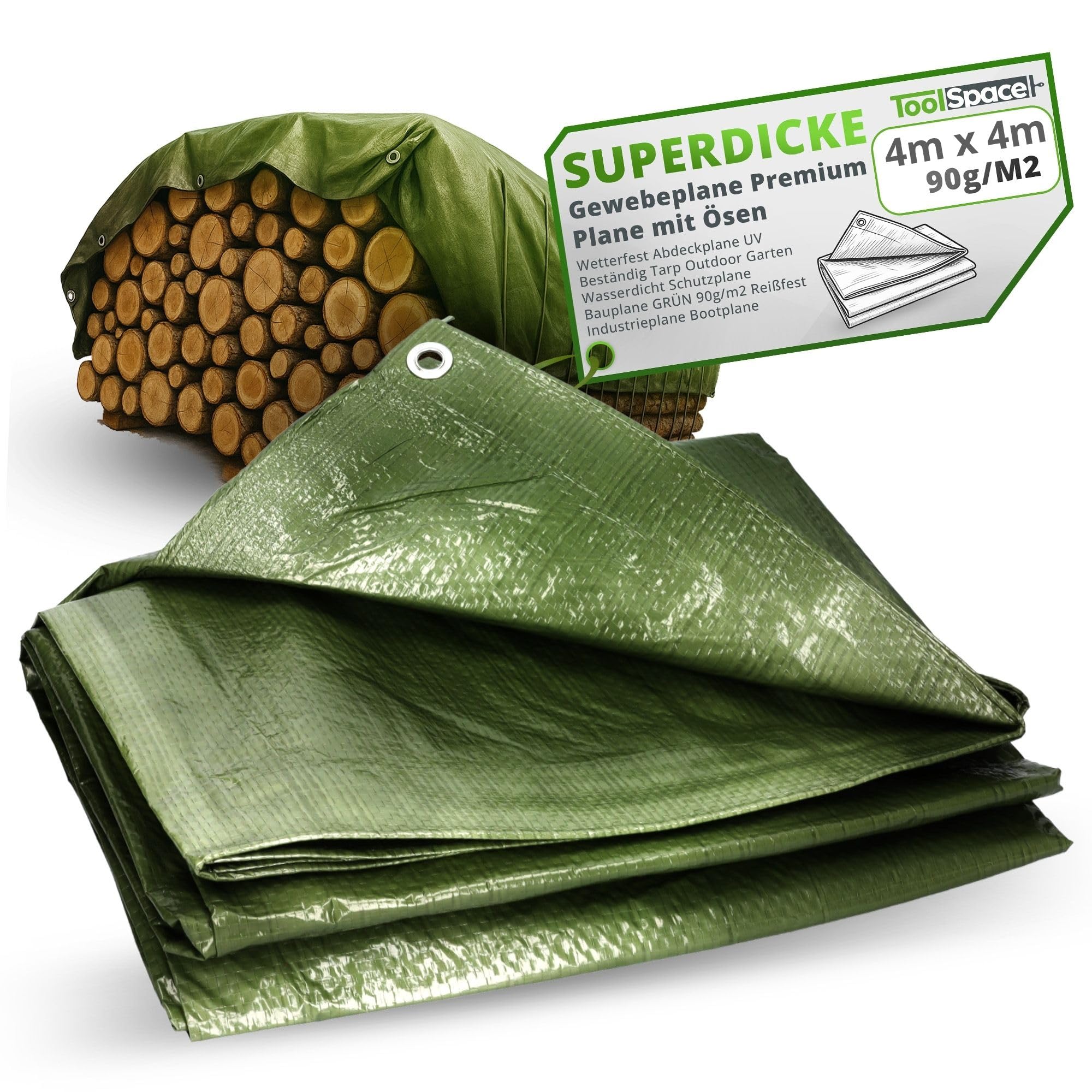 gewebeplane als tarp ToolSpace SUPERDICKE Premium Plane mit Ösen 4x4 m Wetterfest Abdeckplane UV Beständig Outdoor Garten Wasserdicht Schutzplane Bauplane Sonnensegel, wasserdicht, rechteckig, 2,5 one man Format:Paperback