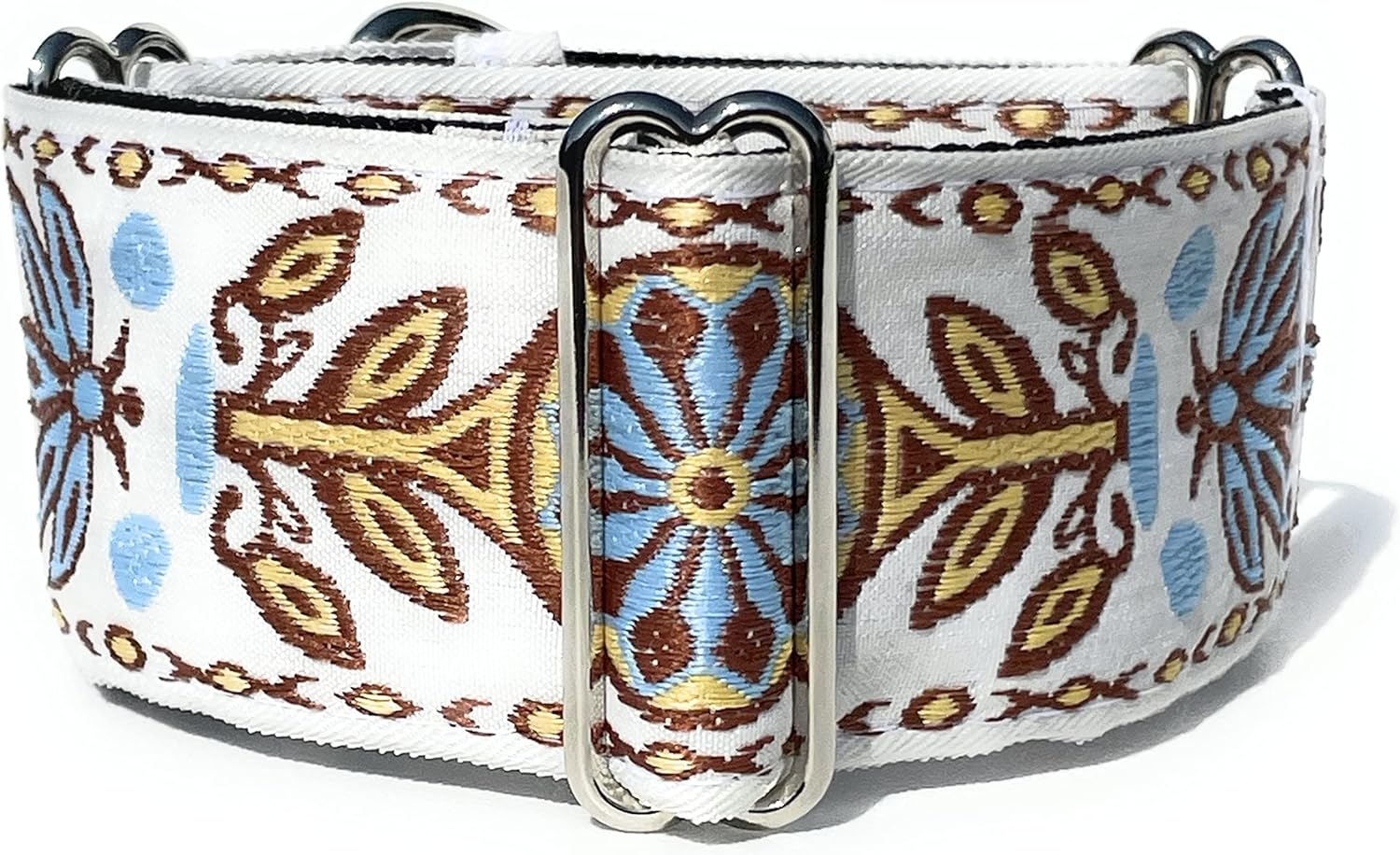 SGang Martingale Dog Collar for Greyhound Saluki Whippet and Other Breeds with Similar Neck 2In Wide (L 14In-18In and Leash Set), White, L 14In-18In and Leash set