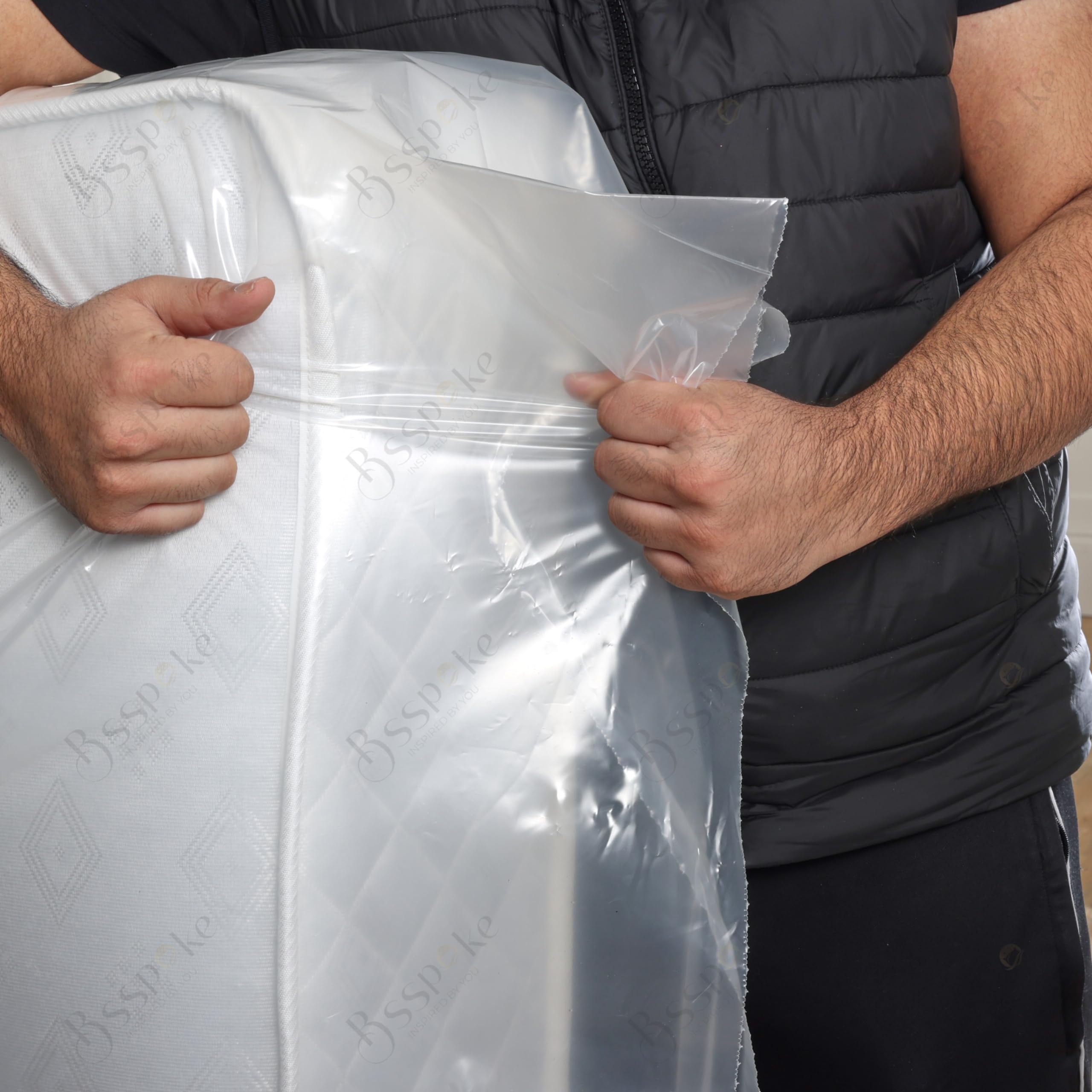 BSSPOKE 500 Guage Single Mattress Bags for Storage Durable Mattress Storage Bag for Moving & Storage, Perfect Fit - Image 3