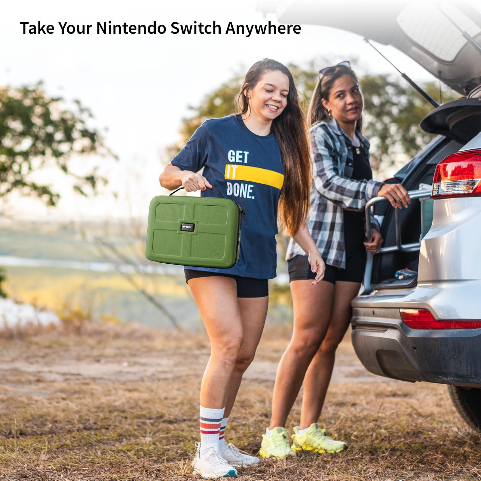 Etui do przechowywania Carrying na przełącznik Nintendo, twarde etui Deluxe Travel do konsoli Switch z ochroną przed wstrząsami i wodoodpornością, zielone