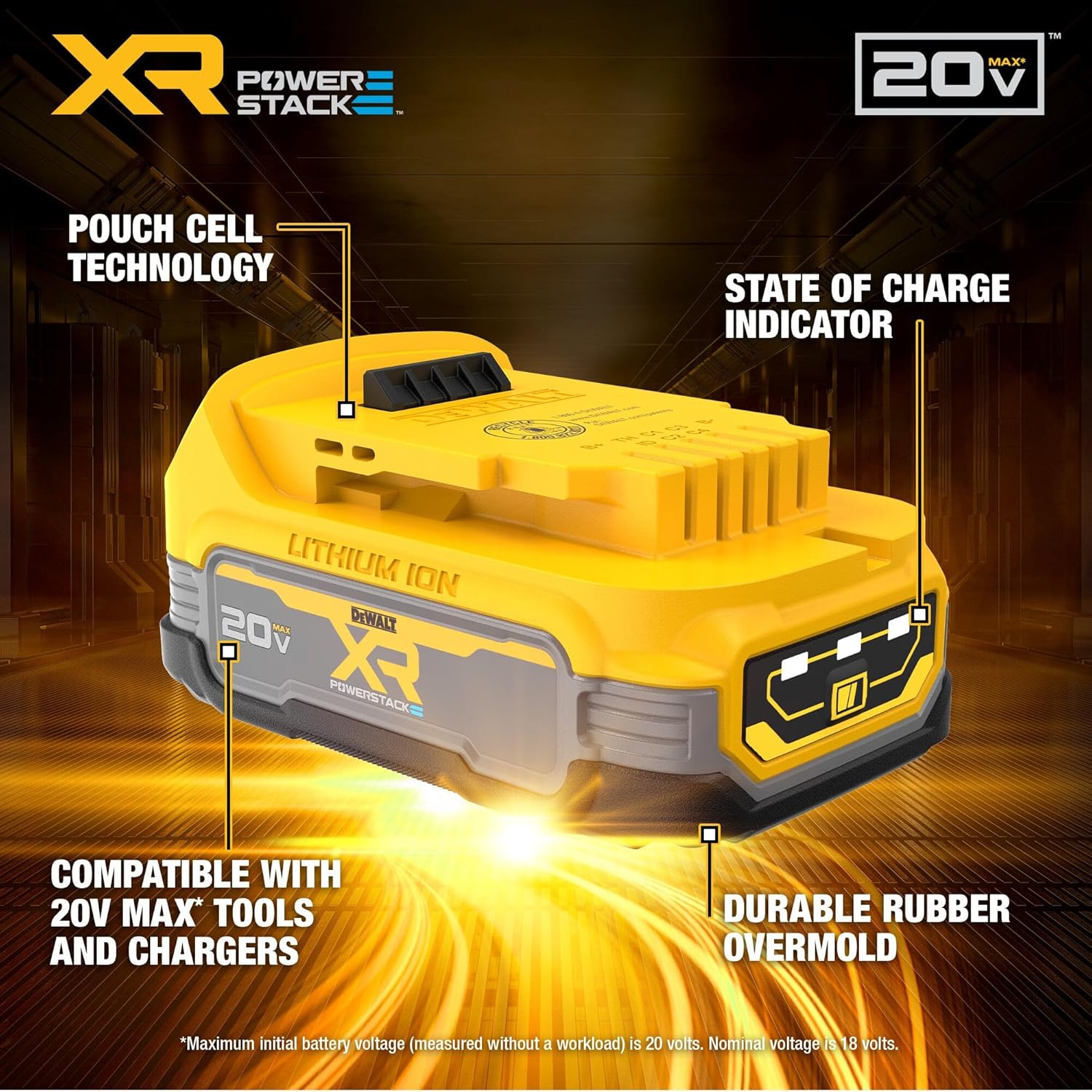DEWALT 20V MAX XR POWERSTACK Lithium Ion Battery (DCBP034)