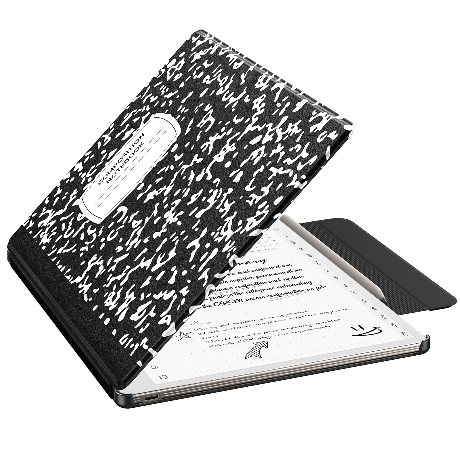 MoKo Case for Remarkable Paper Pure 10.3" 2026 with Pen Holder, Note Black