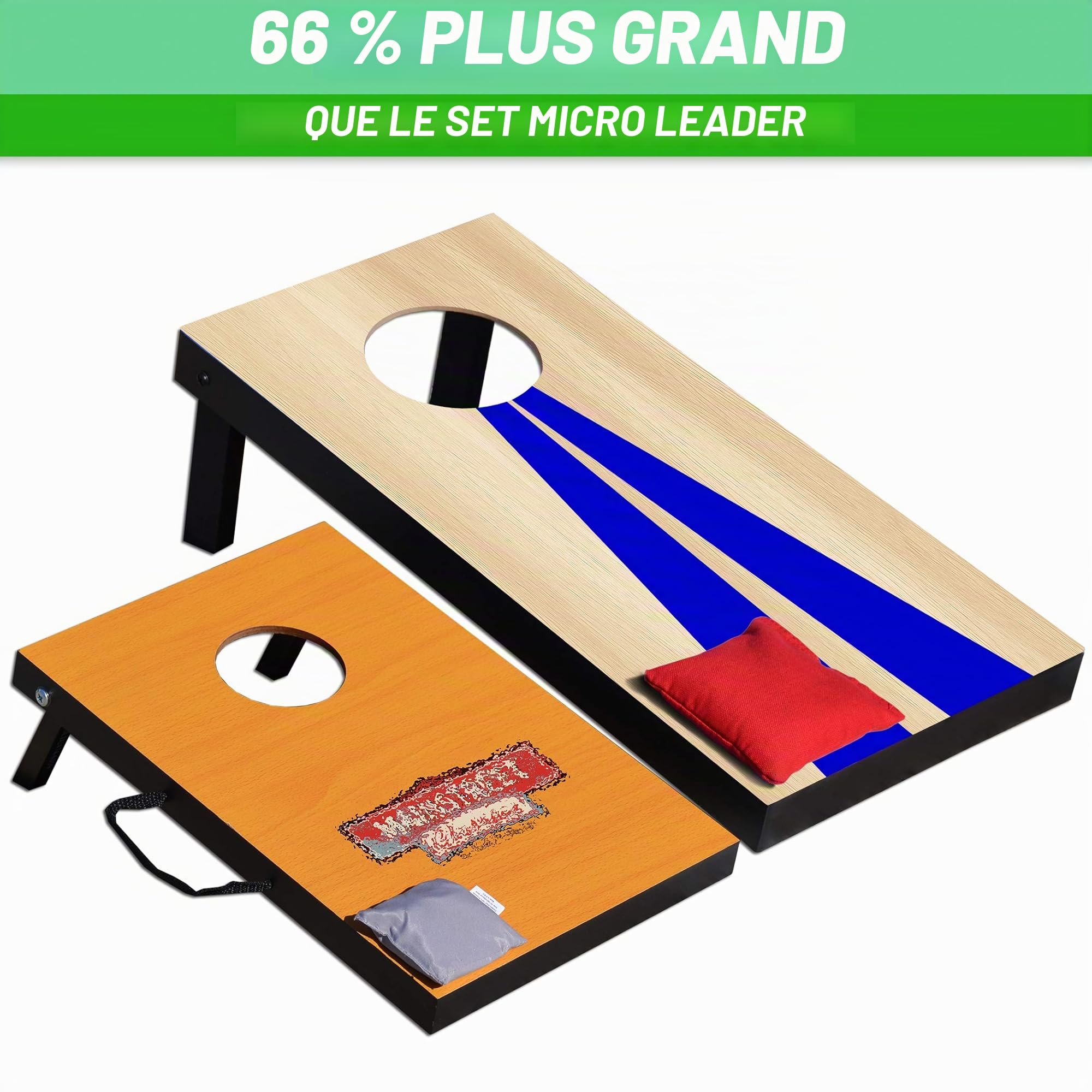 GoSports Jeu Cornhole Portable 61 x 30,5 cm avec 6 Sacs