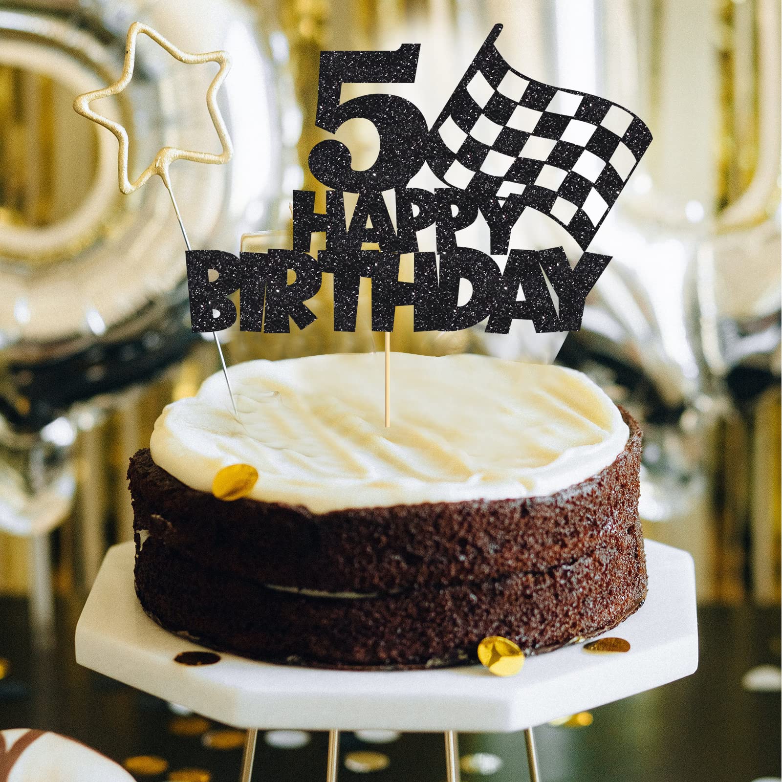 Amazon.co.jp: Happy 5st Birthday ケーキトッパー カーケーキトッパー