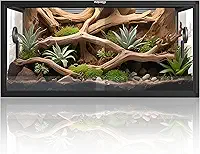 Phailozoo Tanque de répteis de 50 galões, tanque de cobra de abertura frontal para fácil manutenção, compartimento para répteis com ventilação de tela superior 91 cm x 45 cm x 45 cm