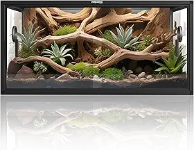 Phailozoo Tanque de répteis de 50 galões, tanque de cobra de abertura frontal para fácil manutenção, compartimento para répteis com ventilação de tela superior 91 cm x 45 cm x 45 cm