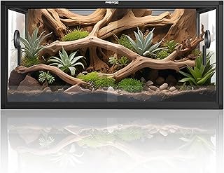 50 Gallon Bearded Dragon Tank, Reptile Enclosure for Easy Maintenance, Front Opening Reptile Tank with Top Screen Ventilation & Glass Sliding Door 36''x18''x18''