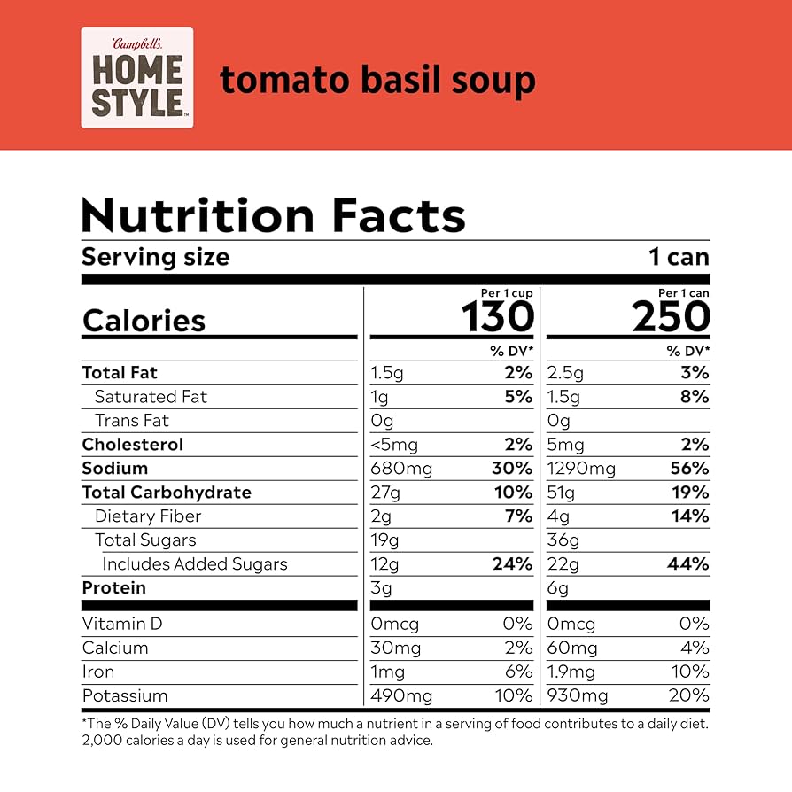 Amazon.com: Campbell's Homestyle Tomato Basil Soup, 16.3 oz
