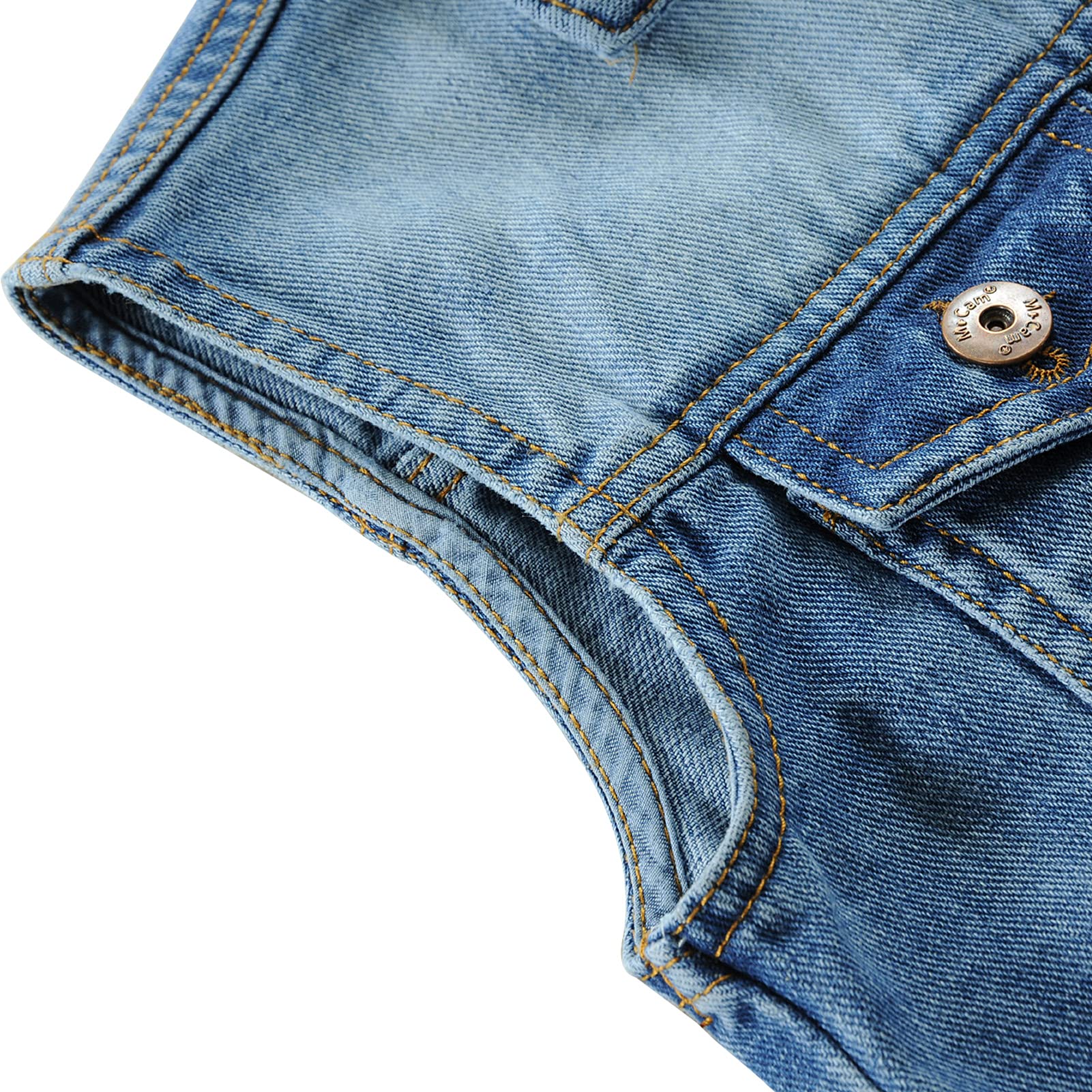 AUBIG Jungen Jeansjacke Kinder Jeansweste Ärmellos Mit Kapuze Ärmelloser Mantel Blue Jeans Mädchen Frühling Herbst 1-13 Jahre