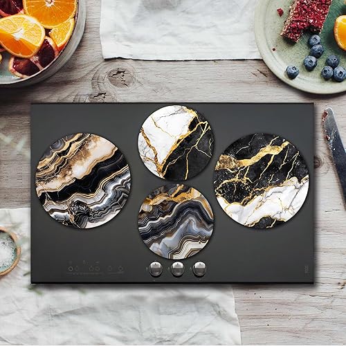 Miniatura 119 de Wildflowers - Juego de 4 fundas para quemadores de estufa de arte botánico, cubiertas superiores de estufa para quemadores de gas, estufa eléctrica