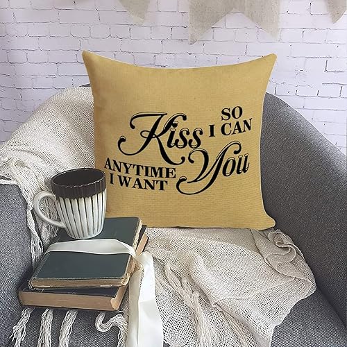 Miniatura 4 de Fundas de almohada inspiradoras con citas motivacionales, con texto en inglés So I Can Kiss You Anytime I Want Throw Pillow, decoración del hogar,