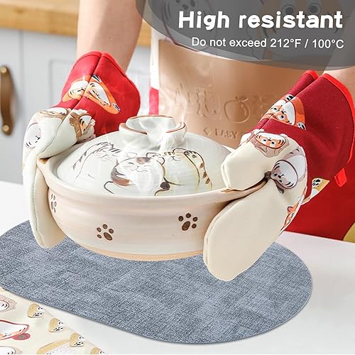 Miniatura 3 de Juego de 4 manteles individuales de piel sintética, resistentes al calor, lavables, para comedor al aire libre, cocina, color azul