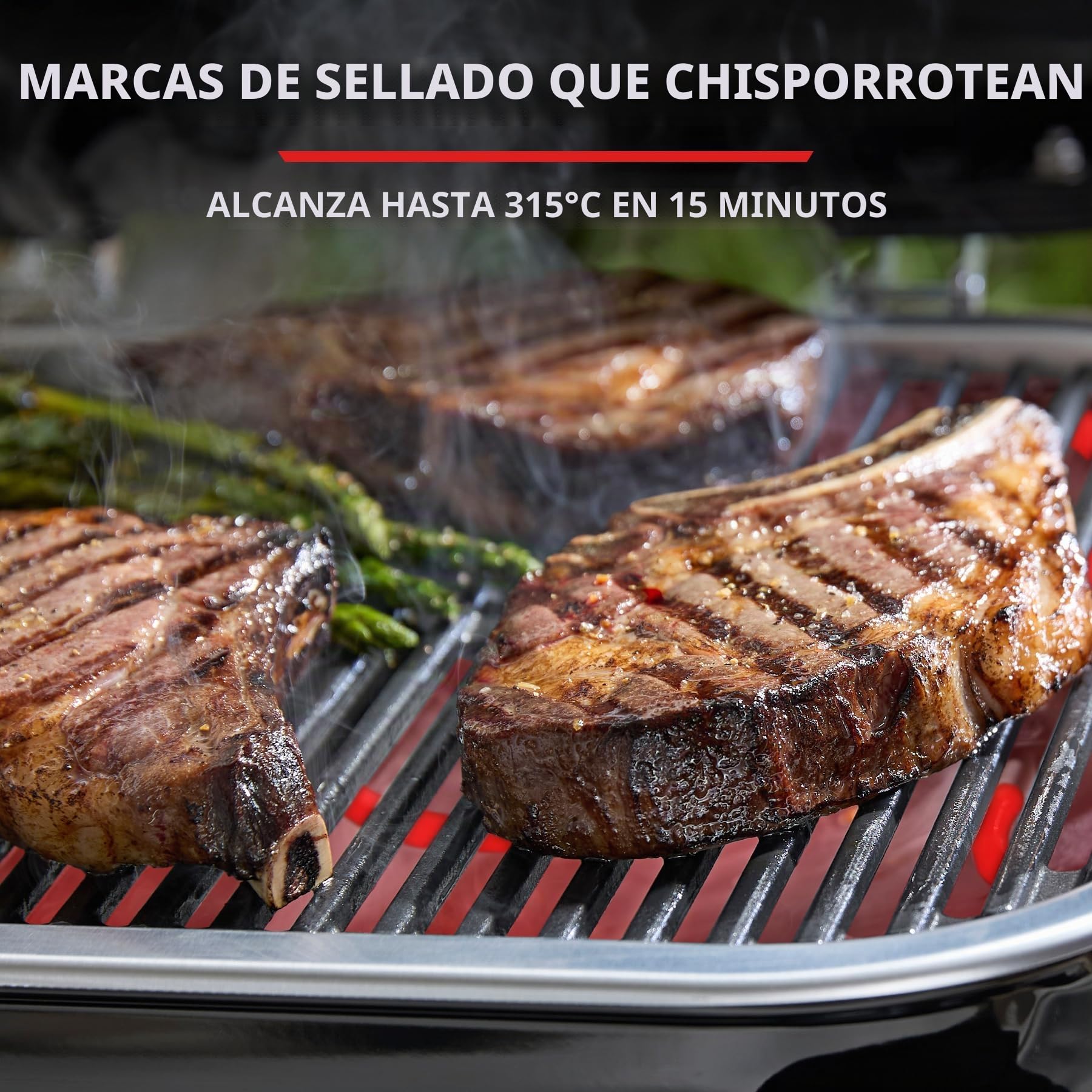 Weber Lumin Barbacoa eléctrica, hasta 315 °C, con termómetro Integrado en la Tapa, Parrillas de Hierro esmaltado, Superficie de cocción de 33 x 49 cm, Negro (1502045)
