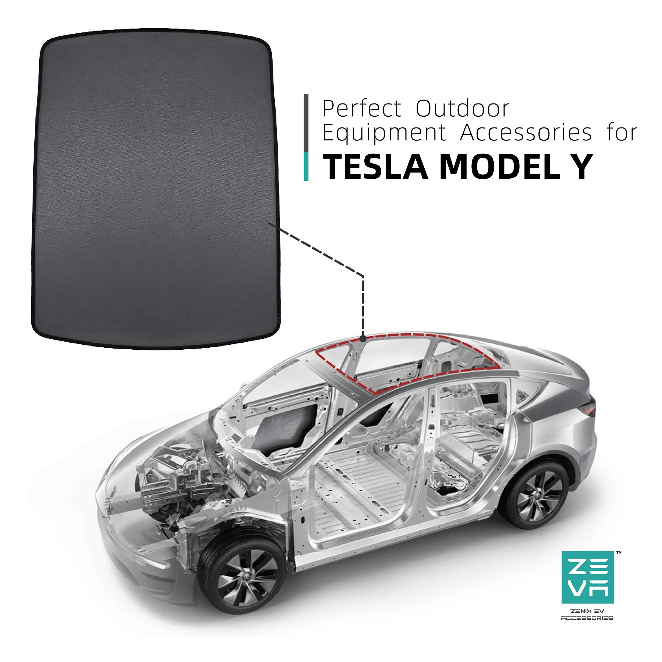 Buy Tesla Model Y Glass Roof Sunshade,Premium Overhead Roof Mesh Sun Shade,Heat Insulation, UV