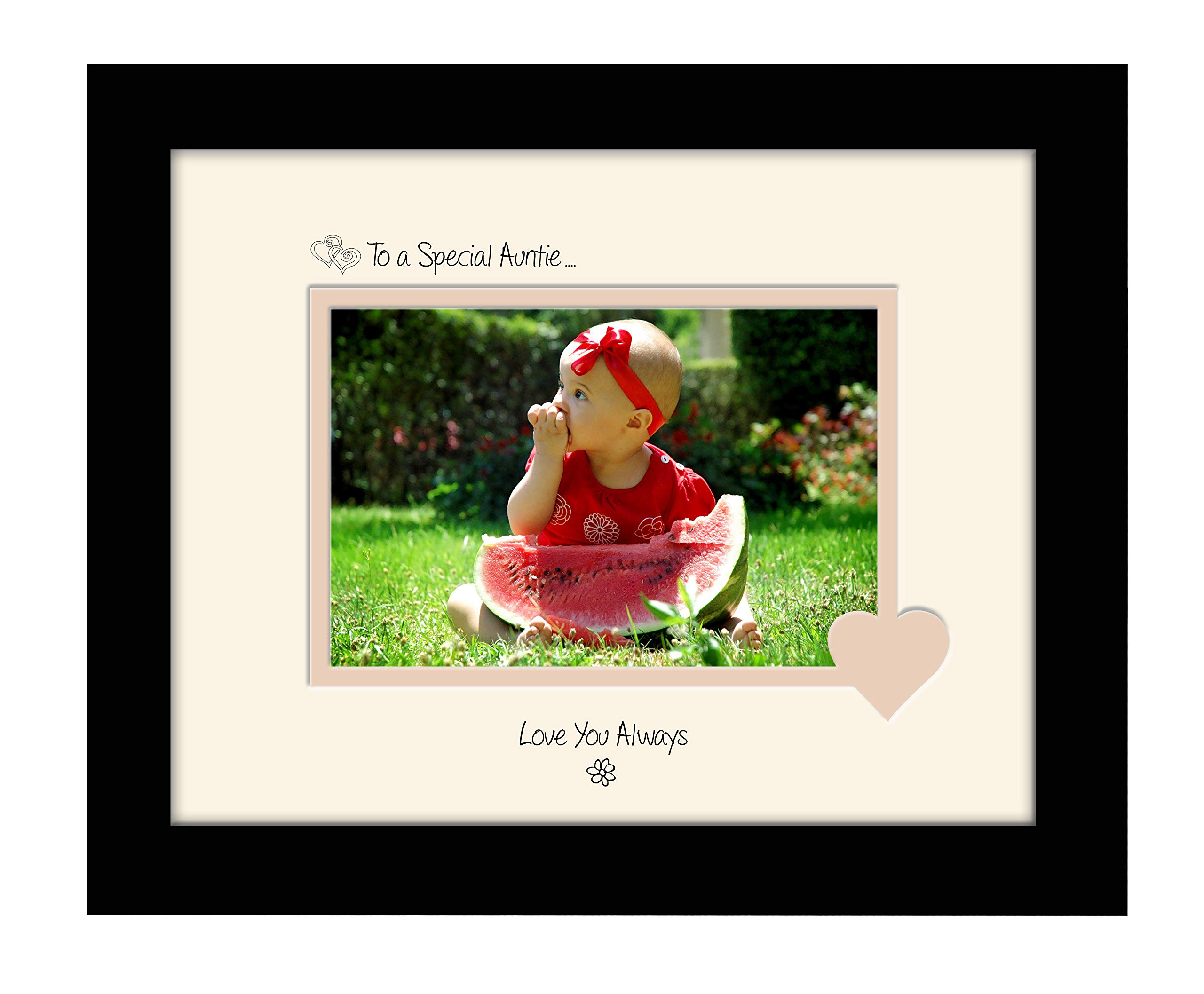 Photos In A Word Black Finish Frame Cream Mount Beige Inside Auntie Photo Frame Special Auntie Love You Always Double Mounted Quality Gift (Black Finish Frame Cream Mount Beige Inside)