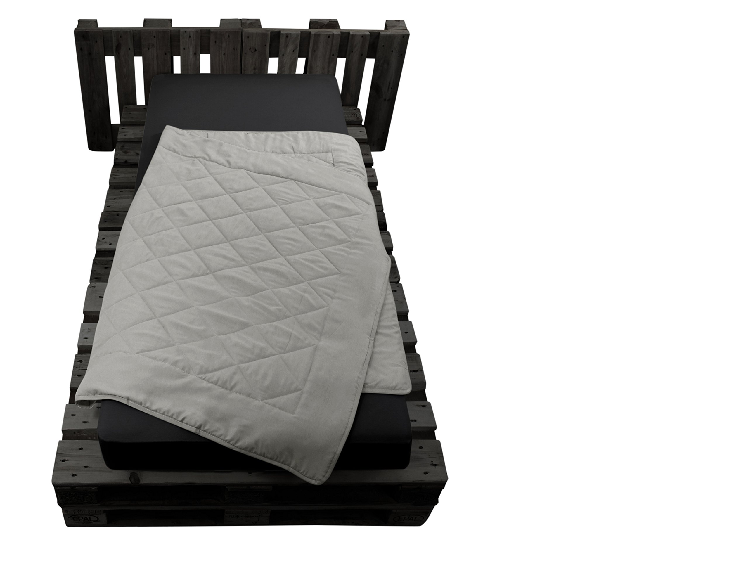 npluseins Estate coperta – coperta da picnic – leichtbettd angolo – in 2 dimensioni e in 7 colori moderni, Grau, ca. 135 x 200 cm