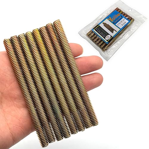 Miniatura 22 de 8 piezas de zinc plateado completamente roscado varilla de acero al carbono tornillo de rosca larga 5/16x3 para muebles jardín barandilla montaje