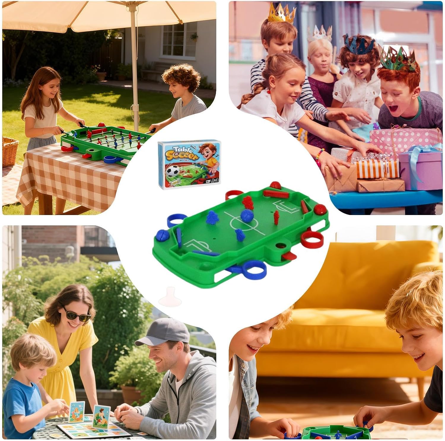 Football Table Game, Mini Interactive Sports Board Toy, Table Football for Kids, Boys and Girls Home Party Birthday Christmas Indoor Outdoor Room Basement Use, Fun Family Activity, Compact Design