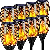 Vista 12 de TomCare Luces solares para exteriores, luces solares de llama parpadeante, impermeables, iluminación al aire libre, luces de camino, decoraciones