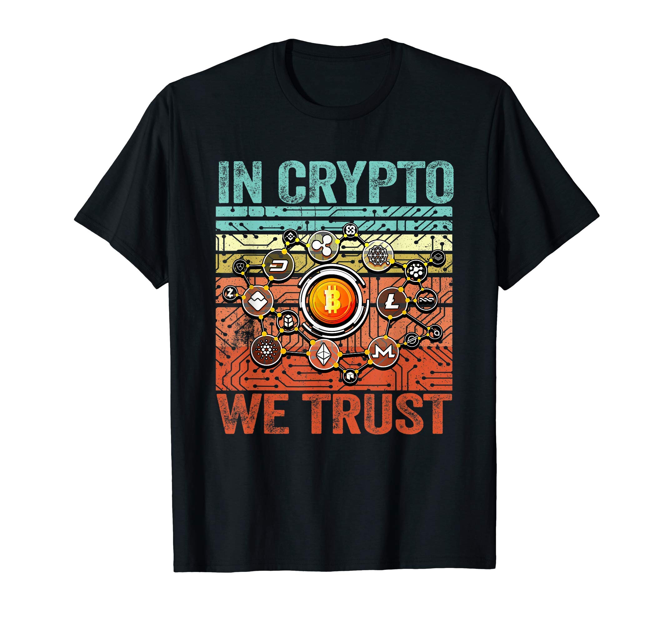 Blockchain Cryptocurrency Miner Gift ClothesBitcoin Shirt Blockchain Cryptocurrency In Crypto We Trust T-ShirtOEKO-TEX STANDARD 100