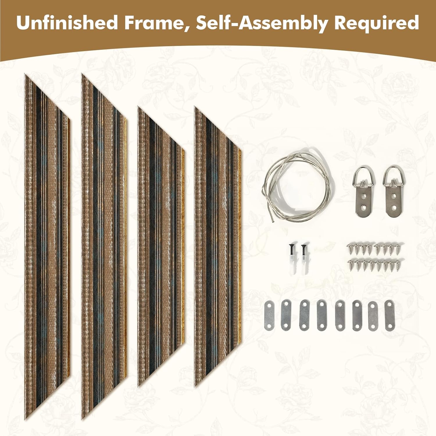 Rustic Plein Art Frame for 16x20 Canvas Paintings, No Front & Backing, 2.4" Wide DIY Vintage Wall Frames For Baroque Victorian Wall Art Prints Classroom Artwork Designer (Rustic Blue)