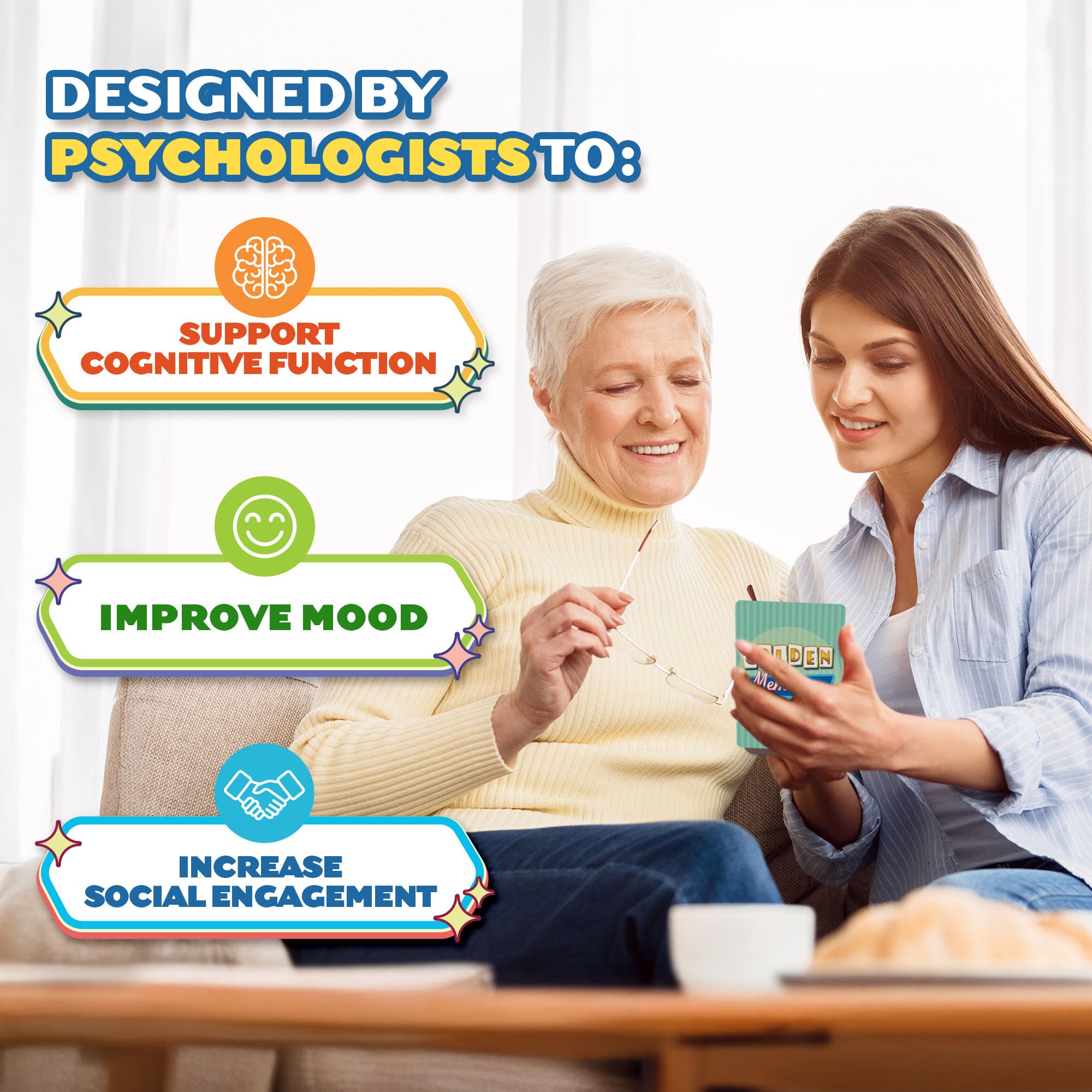 Golden Memories - 160 iniciadores de conversación para Adultos - Juego de Tarjetas de Memoria para Personas Mayores - Terapia de reinescencia - Herramienta de Apoyo para la Demencia y el Alzheimer | 160 Temas | Terapia de Reminiscencia | Actividades de de