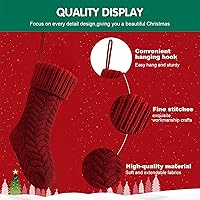 Vista 6 de Fesciory Medias de Navidad de 18 Pulgadas, Paquete de 6 Medias Grandes de Punto de Cable para Colgar en la Chimenea para Decoraciones Familiares