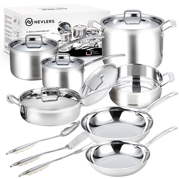 Buy Nevlers 15 Pcs Stainless Steel Cookware Sets Try Ply Stainless