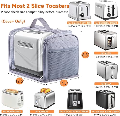 Miniatura 2 de BAGSPRITE Funda para tostadora para 2 rebanadas de ranura ancha, cubiertas antipolvo completamente abiertas para electrodomésticos de cocina