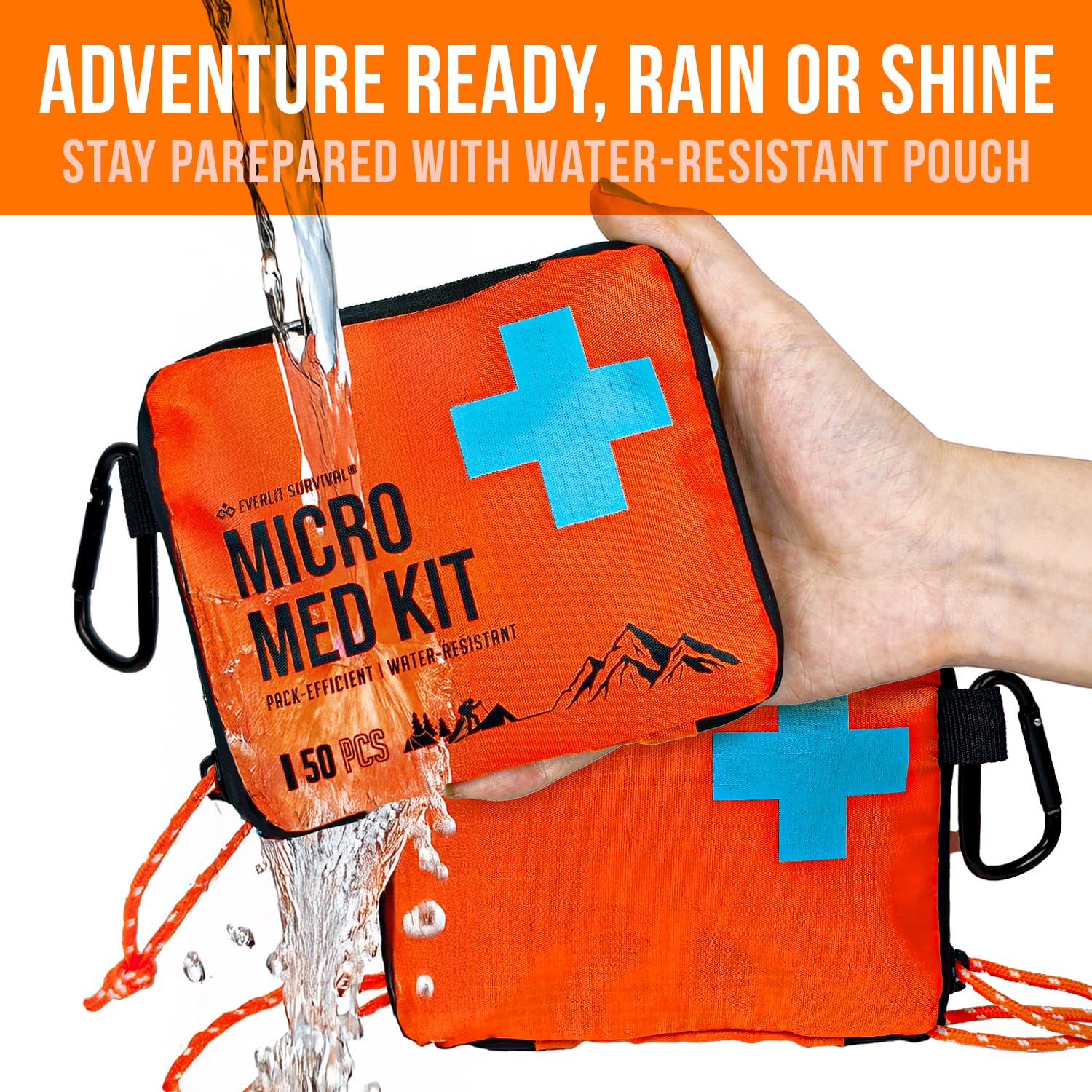 EVERLIT Ultralight Mini First Aid Kit, EDC Medical Kit, Water-Resistant EDC Mini Kit for Hiking, Backpacking, Camping, Cycling (Orange) — Amazon image 4