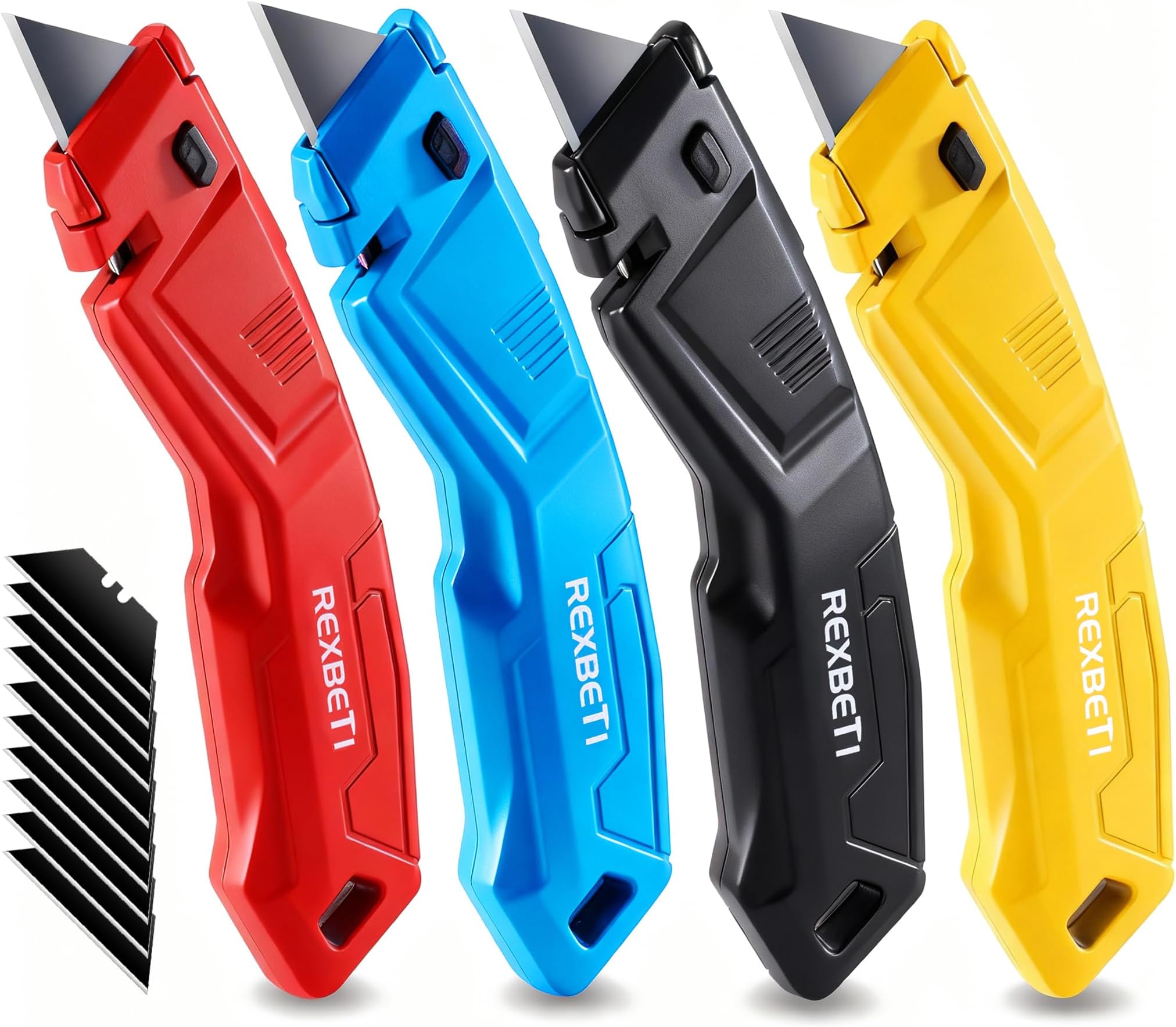 REXBETI 4-Pack Utility Knife with Extra 10 Blades