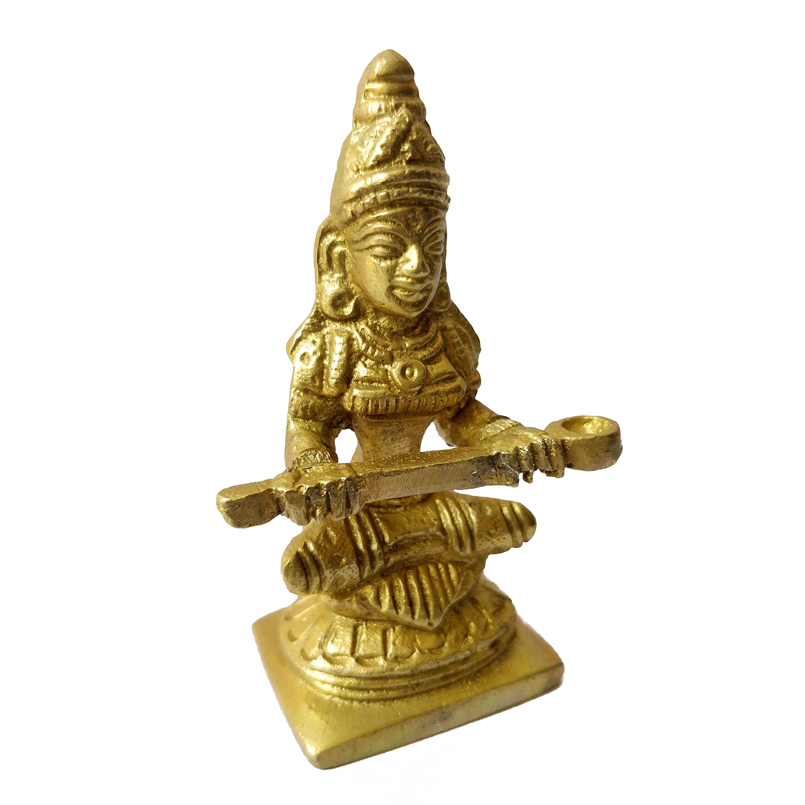 GURU JEE™ Brass Statue Goddess Annapurna Devi Idol Small Art Goddess of Food Annapurna Murti for Pooja Temple Aarti Religious Gifts - Image 5 thumbnail