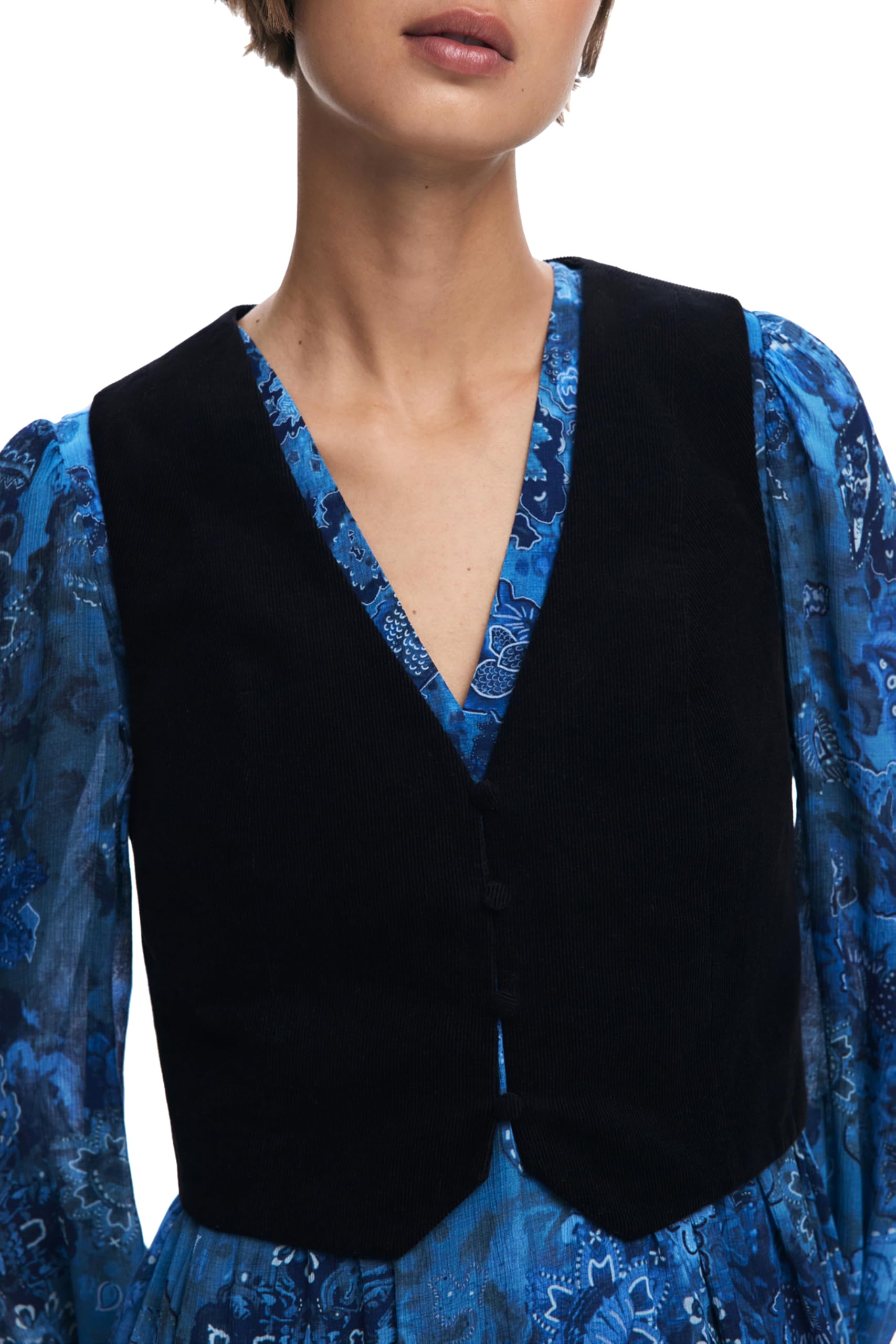 Desigual Vest_Chaleco Casual Dress Mujer (Pack de 1)