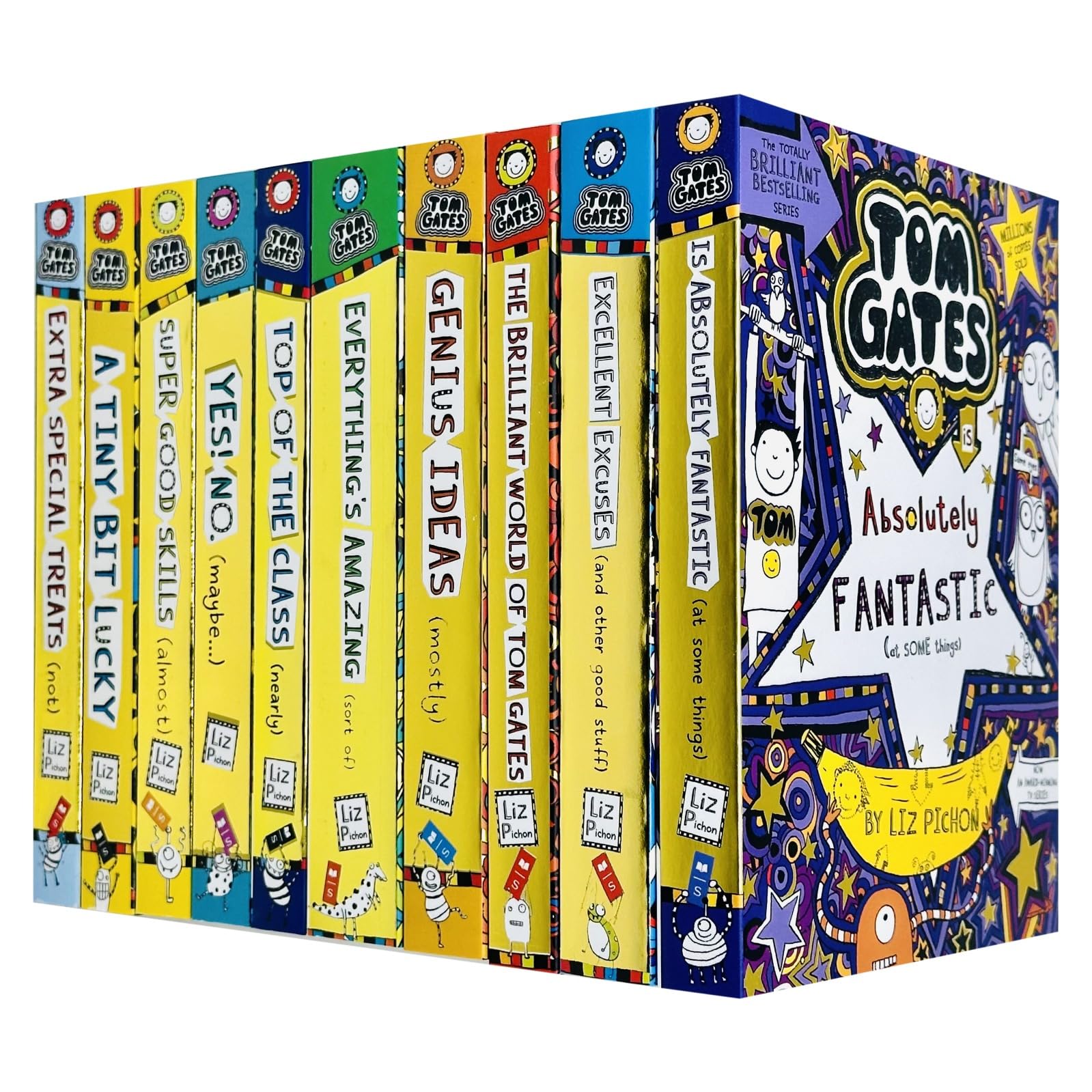 Tom Gates Series 1 & 2: 10 Books Collection Set By Liz Pichon(The