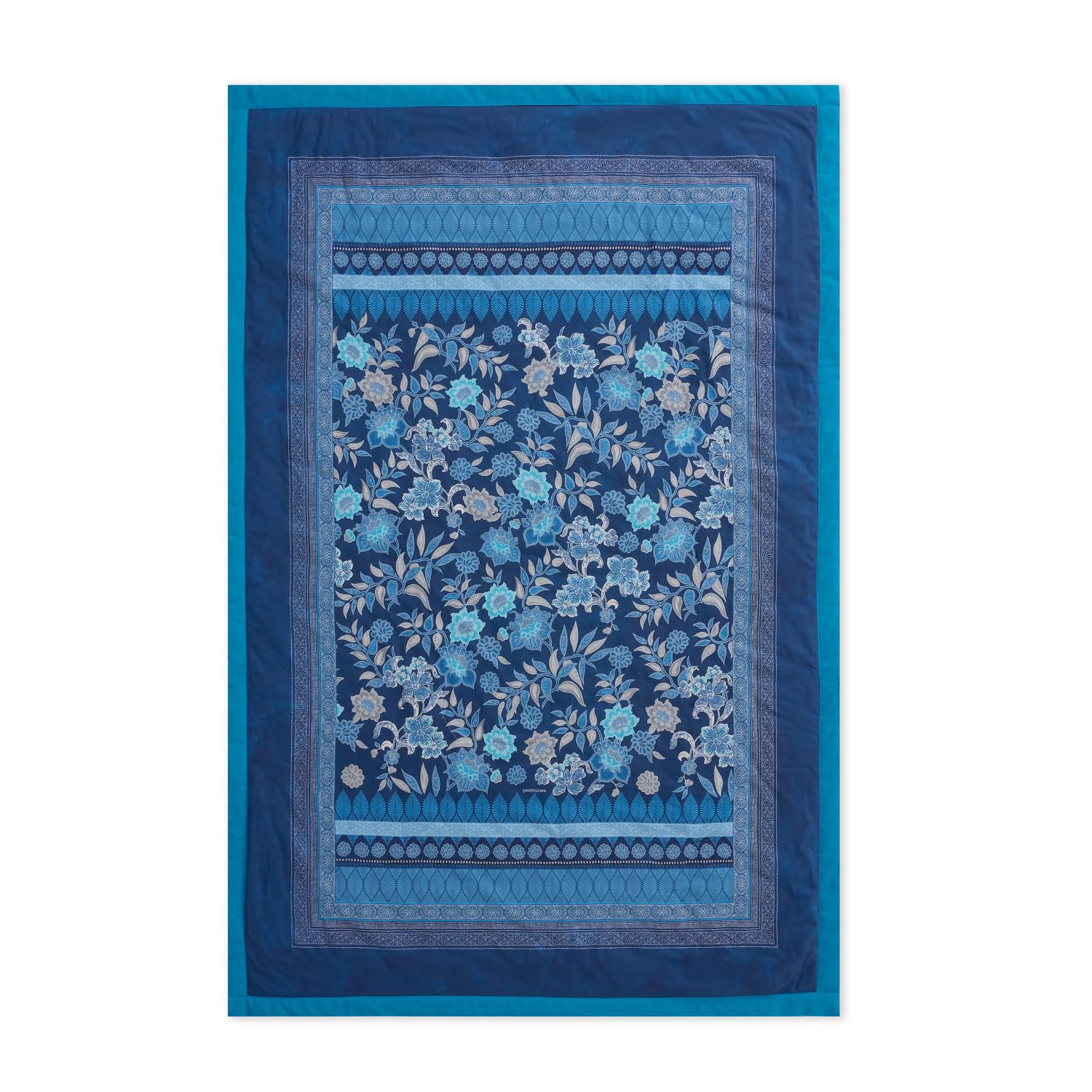 Bassetti Granfoulard Varigotti B1 - Manta (135 x 190 cm, 100% algodón, suave y transpirable, estampado de alta calidad), color azul