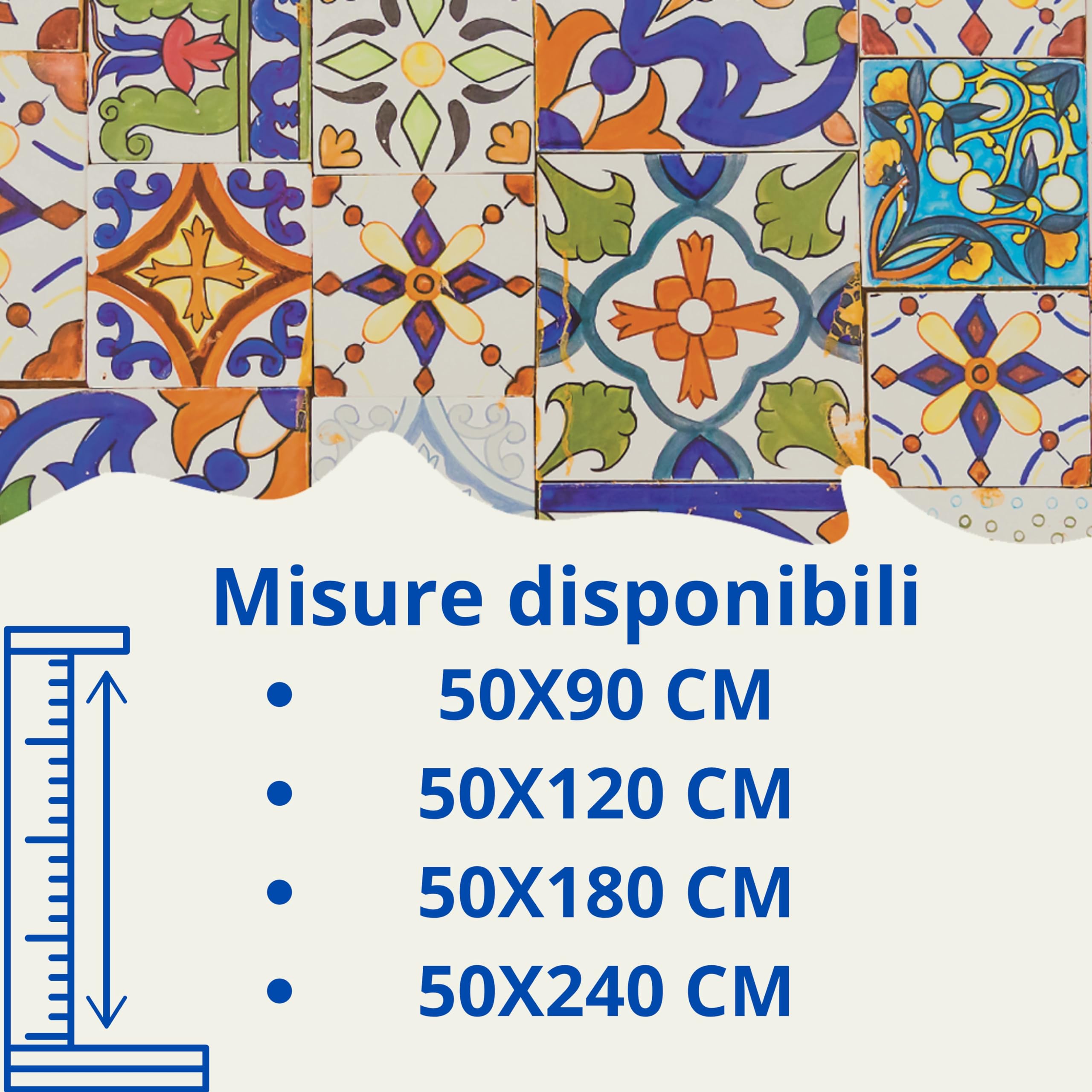 PASSATOIA TAPPETO DA CUCINA PVC LAVABILE SPRINTY ORTIGIA CERAMICA SICILIA