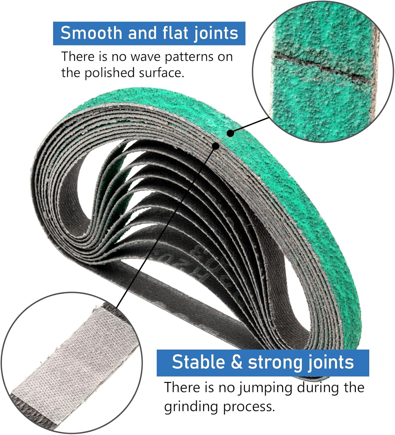 1/2" x 18" Zirconia Sanding Belts for Belt Sander, 40 Grit 1/2 x 18 Inch Sanding Belts for Air File Belt Sander, Woodworking, Metal Polishing, Derusting, 20-Pack