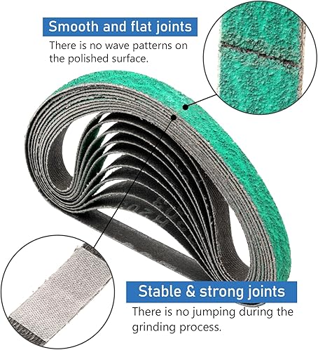 Miniatura 4 de Correas de lijado de 12 pulgada x 18 pulgadas para lijadora de banda de aire, cinturones de lijado de circonita de 12 x 18 pulgadas, grano 60 para